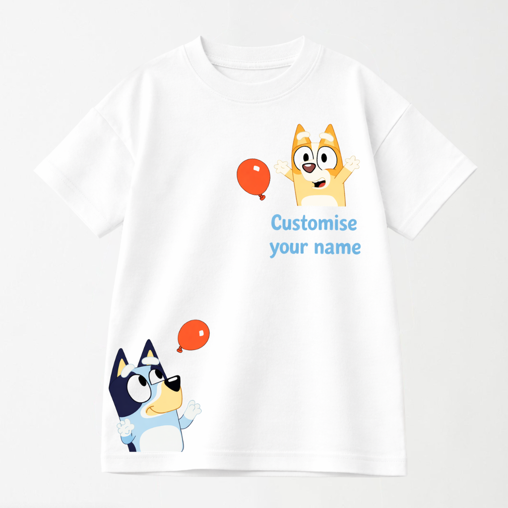 Bluey Swag Customize Your Name - Kid's Graphic T Shirt