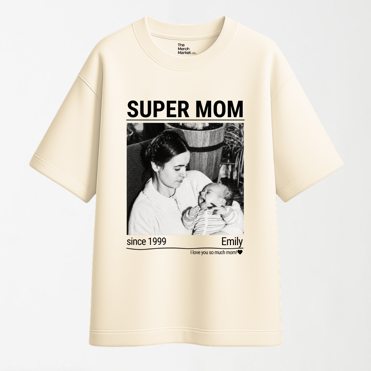 Super Mom - Customisable Round Neck T Shirt