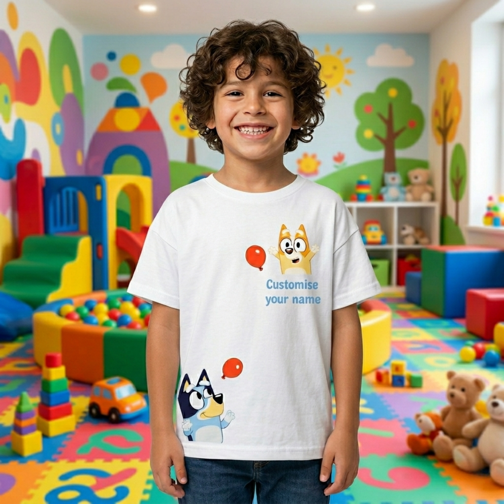 Bluey Swag Customize Your Name - Kid's Graphic T Shirt