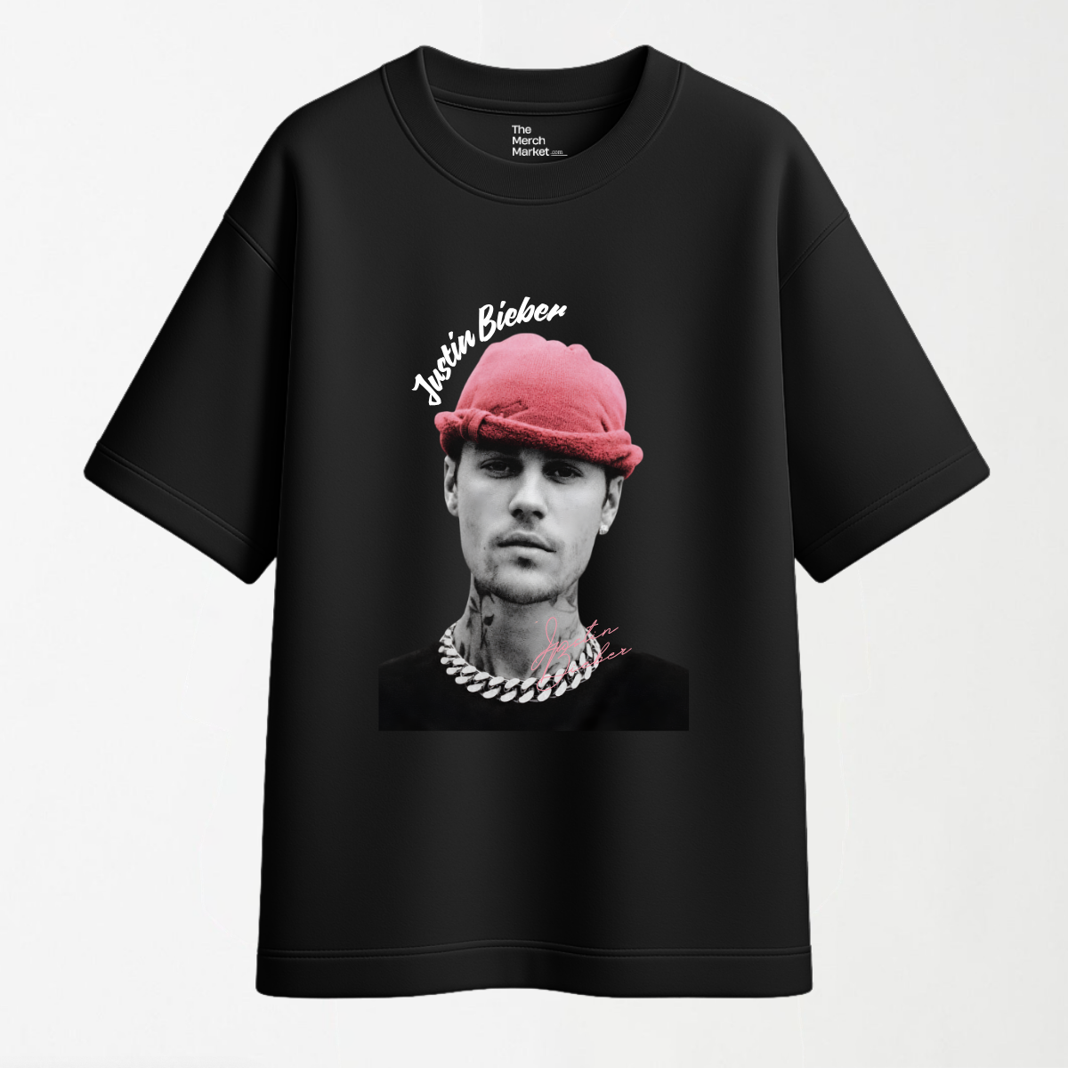 Bieber Pink Beanie Color Pop - Round Neck Unisex T Shirt