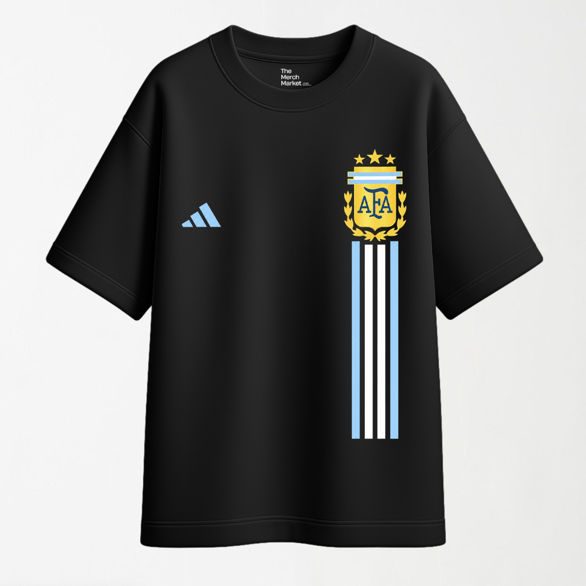 AFA Triple Star Crest with Vertical Stripes - Round Neck Unisex T Shirt