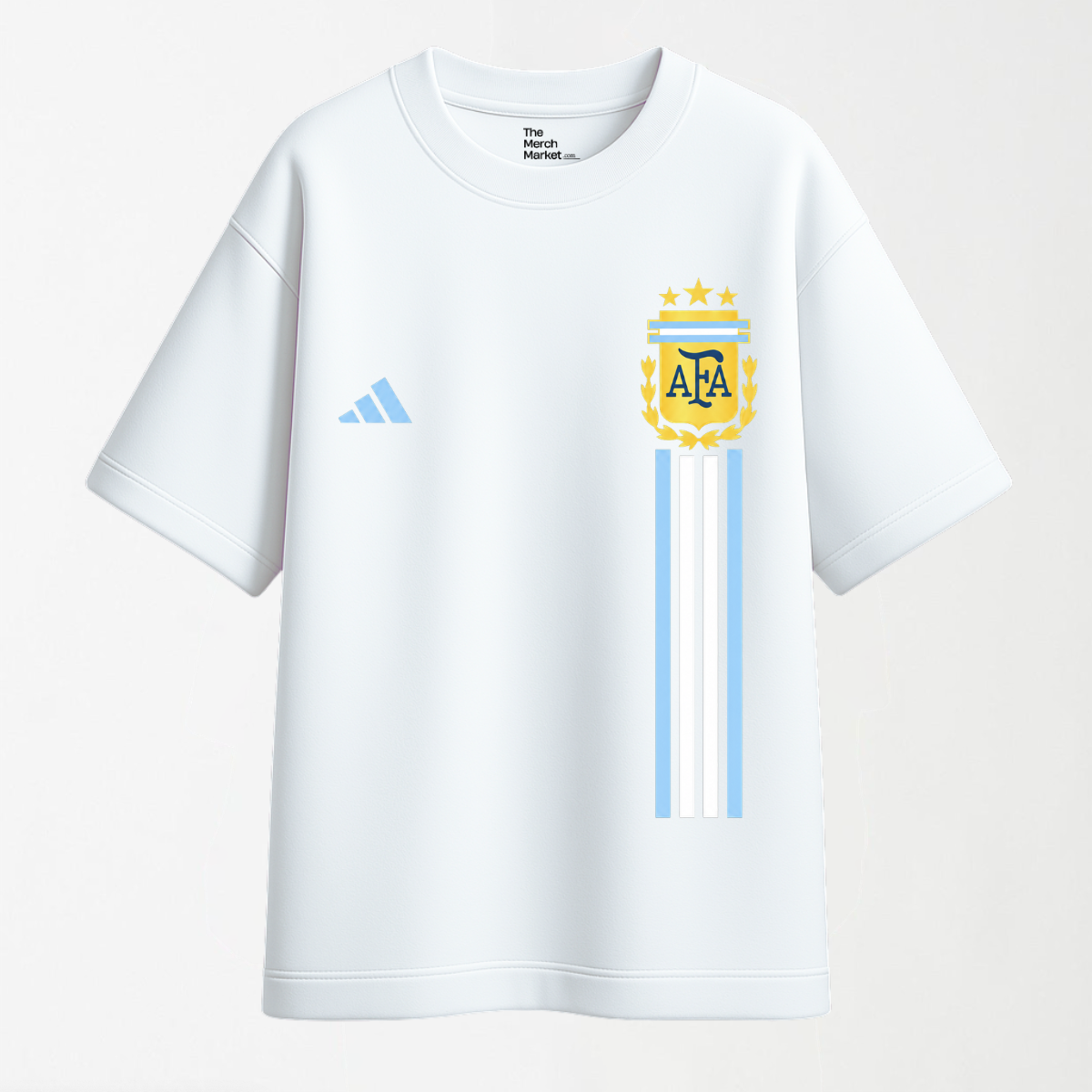 AFA Triple Star Crest with Vertical Stripes - Round Neck Unisex T Shirt