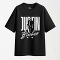 Monochrome Bieber Portrait - Round Neck Unisex T Shirt