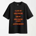 Girlfriend Loves Justin Bieber - Round Neck Unisex T Shirt
