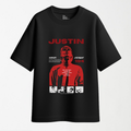 Justin Red Poster - Round Neck Unisex T Shirt